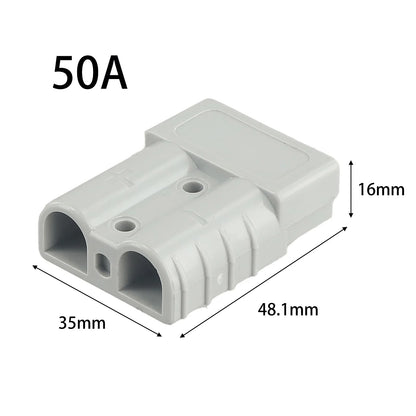 50A Anderson Plug Connector 600V Grey Red Straight Plug for Solar Cable, Ships Yachts RVs, 6AWG