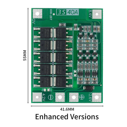 Li-ion Battery Protection Board 40A BMS for 18650 Cells ¨C Enhanced Balanced Version for DIY and Power Tools