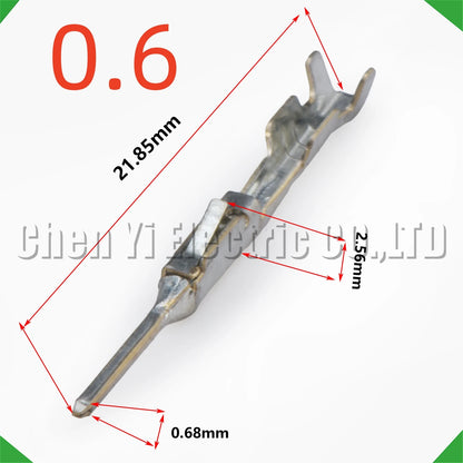 50 Pcs 0.6 mm Male or Female Wire Crimp Pins for 1674742-1 1123343-1 Sheath Automotive Connectors Wire Harness Plug