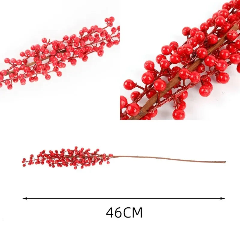 Artificial Red Berry Bouquet — Foam Christmas Decor, 46cm, 1/2/5/10pcs