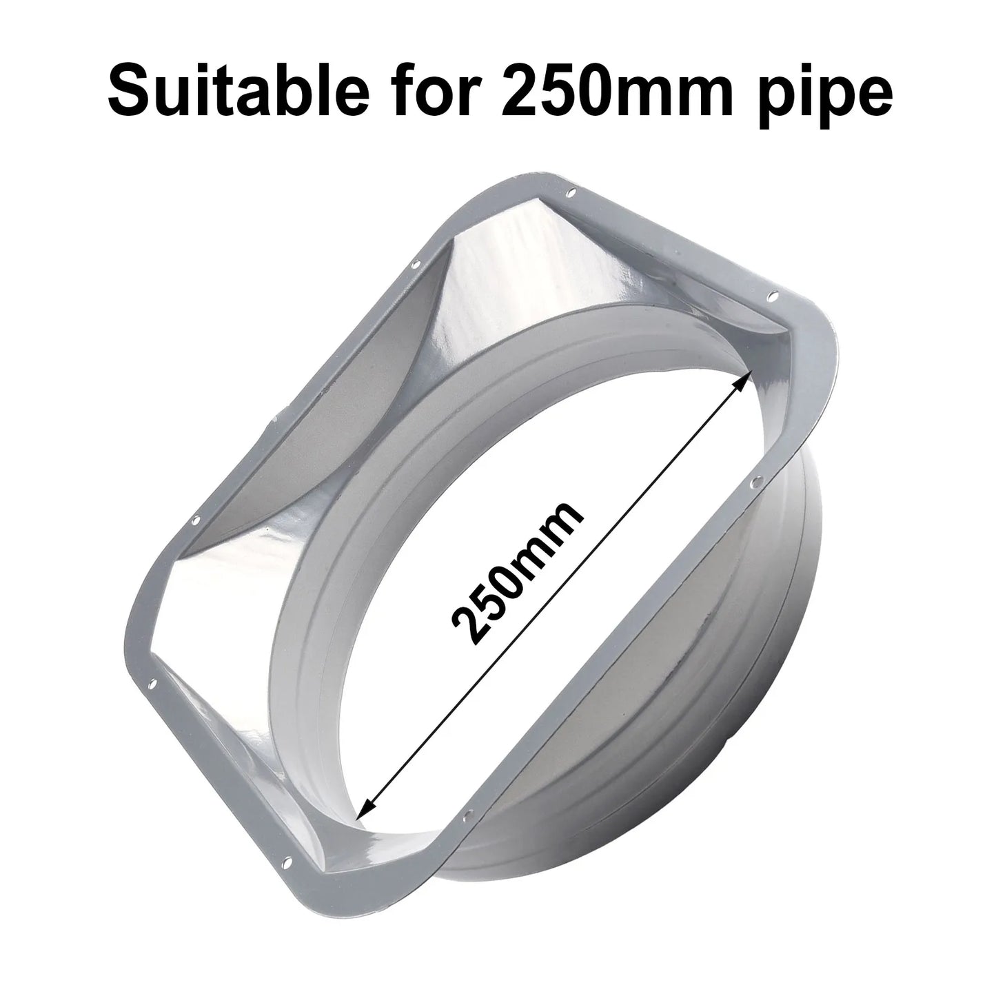 For Kitchen Hood Ventilator Pipe Connecting Vent Flange Exhaust Duct 4-10inch Electrostatic Spray Metal Silver-gray