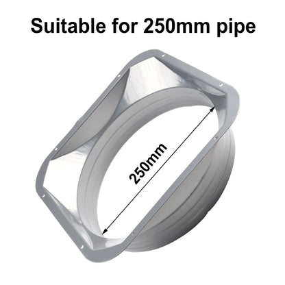 For Kitchen Hood Ventilator Pipe Connecting Vent Flange Exhaust Duct 4-10inch Electrostatic Spray Metal Silver-gray