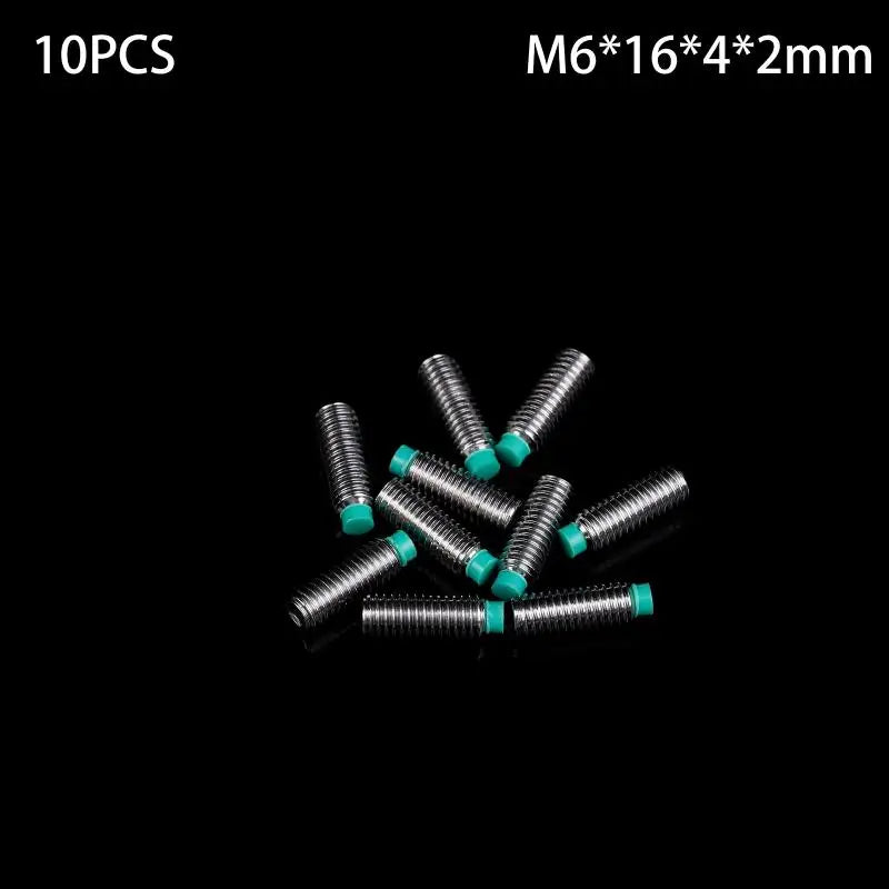 POM Head Stainless Steel M6 Buffer Screw 10PCS | Nylon Tip Wire Setting Machine Rice Screw