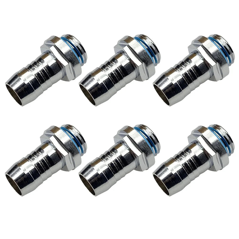 Water Cooling Barb Fitting 2-Touch G1/4 Thread Hose Pagoda Connector with Waterproof Sealing Ring, 4–14mm