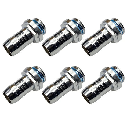 Water Cooling Barb Fitting 2-Touch G1/4 Thread Hose Pagoda Connector with Waterproof Sealing Ring, 4–14mm