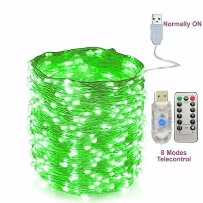 5M/10M/20/30M Telecontrol 8Mode Remote Control Lights USB Led String Light Fairy garlands Wedding Christmas Holiday Decor lamps