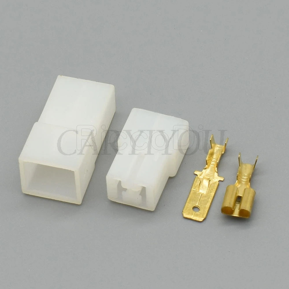 2-Pin Automotive Connector Set — Male & Female 6.3mm Socket 180924-5 / 180923-5