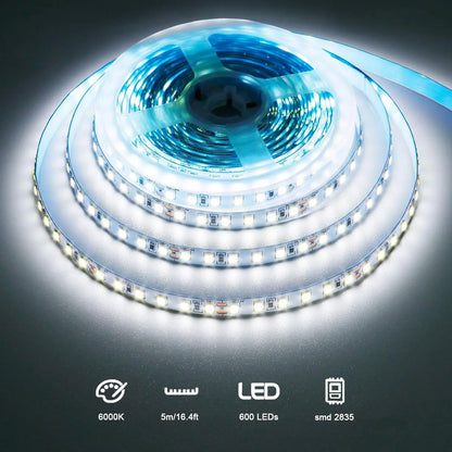 12V/24V LED Strip Light SMD 2835 120LED/M Warm White Flexible Tape 1-5M