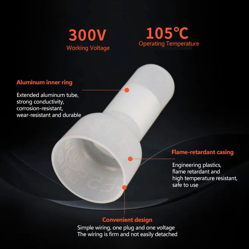 100/250Pcs Nylon Insulated Closed End Crimp Terminals – 22-16 / 16-14 / 12-10 Gauge Wire Crimp Cap Connector Kit