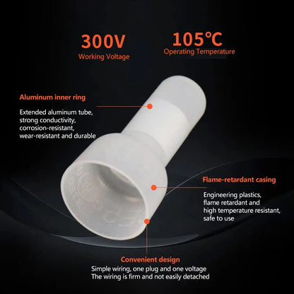 100/250Pcs Nylon Insulated Closed End Crimp Terminals – 22-16 / 16-14 / 12-10 Gauge Wire Crimp Cap Connector Kit