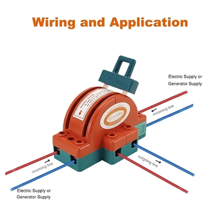 32A 63A 100A DPDT Cutter Safety Disconnect Switch  2 Pole Double Throw Knife Disconnect Switch Power Disconnect Switch