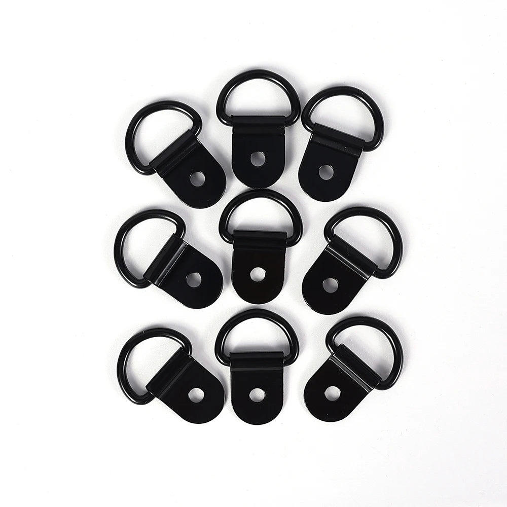 100/10PCS D Shape Pull Hook Tie Down Anchor Ring Iron Stainless Steel Cargo Tie Down Ring for Truck Trailers RV Boat Accessories