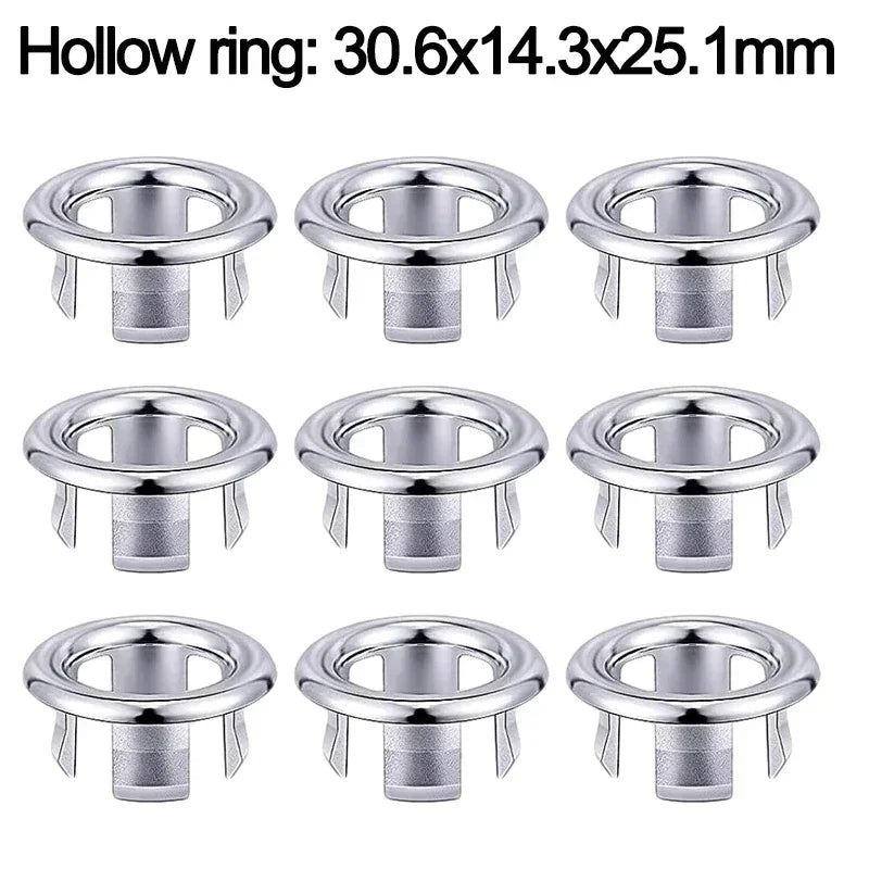 1/10PCS Sink Overflow Cover Round Ceramic Wash Basin Overflow Ring Trim Hollow Hole Bath Insert Replacement Bathroom Accessories