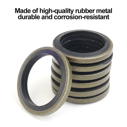 M6–M16 Sump Plug Gasket — Combined Sealing Washer Bonded Seal Oil Resistant O-Ring Combination Gasket for Car