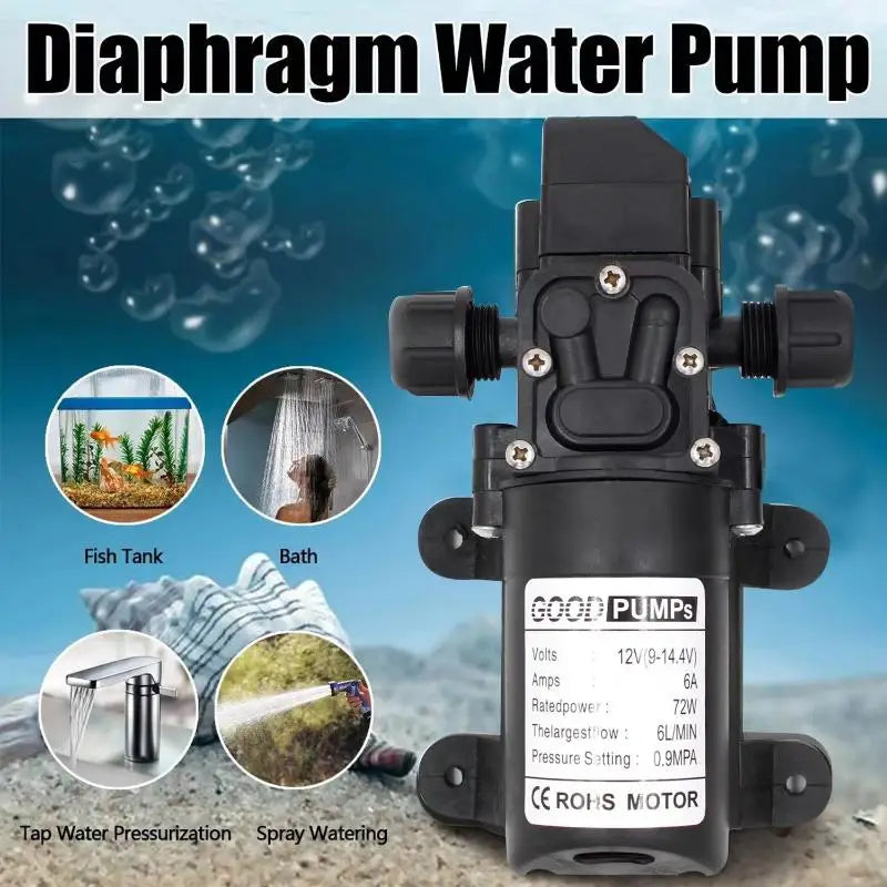 DC 12V High Pressure Diaphragm Water Pump Multifunctional Mini Booster Pump For Water Washing Machine Agricultural Irrigation