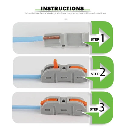 DIY GO Quick Splicing Multiplex Butt Wire Connector, Compact Electrical Cable Terminal Block, Home Wiring Connectors Junction Box