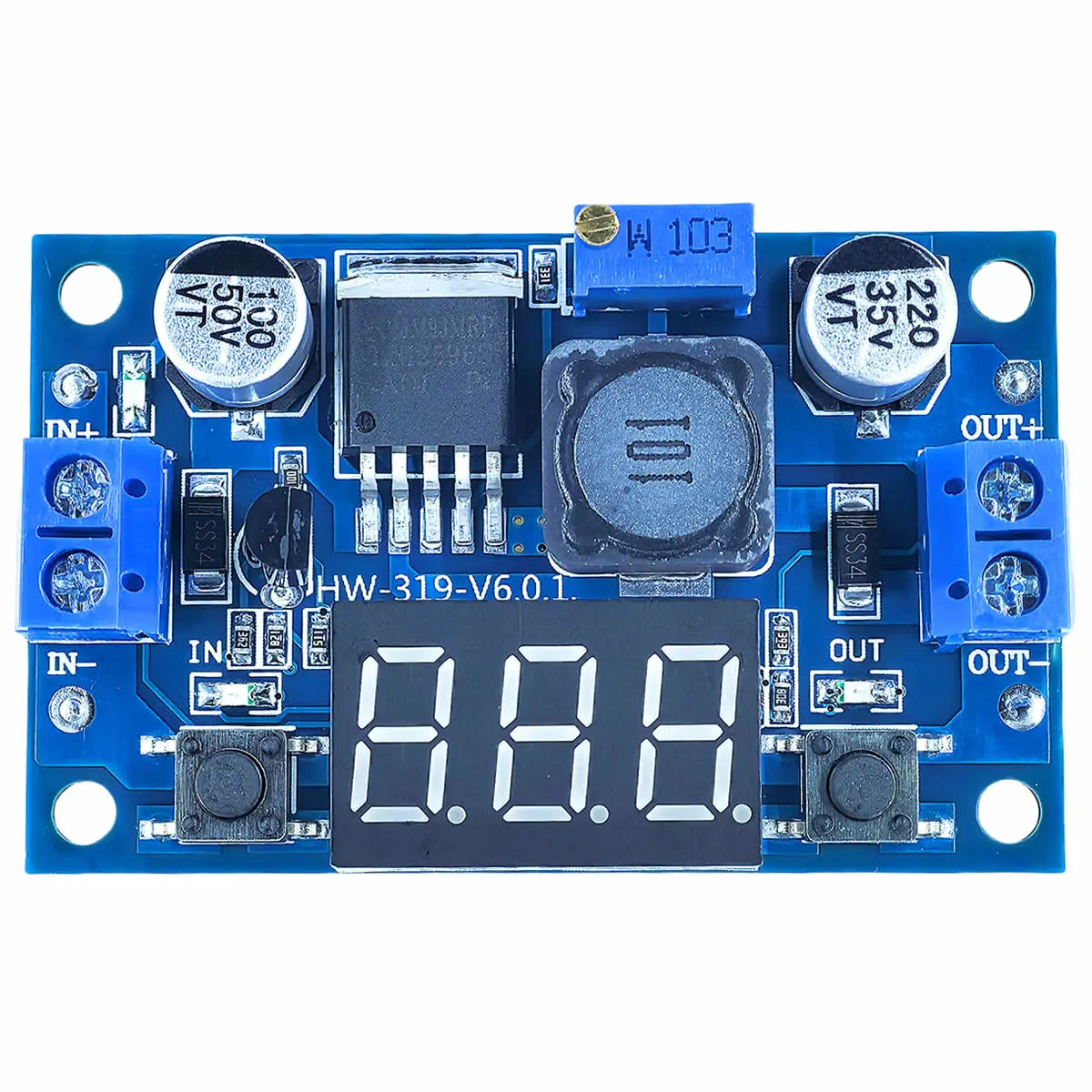 LM2596 Adjustable DC-DC Step-Down Voltage Regulator 4-40V to 1.25-37V with LED Voltmeter Display 2A