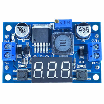 LM2596 Adjustable DC-DC Step-Down Voltage Regulator 4-40V to 1.25-37V with LED Voltmeter Display 2A