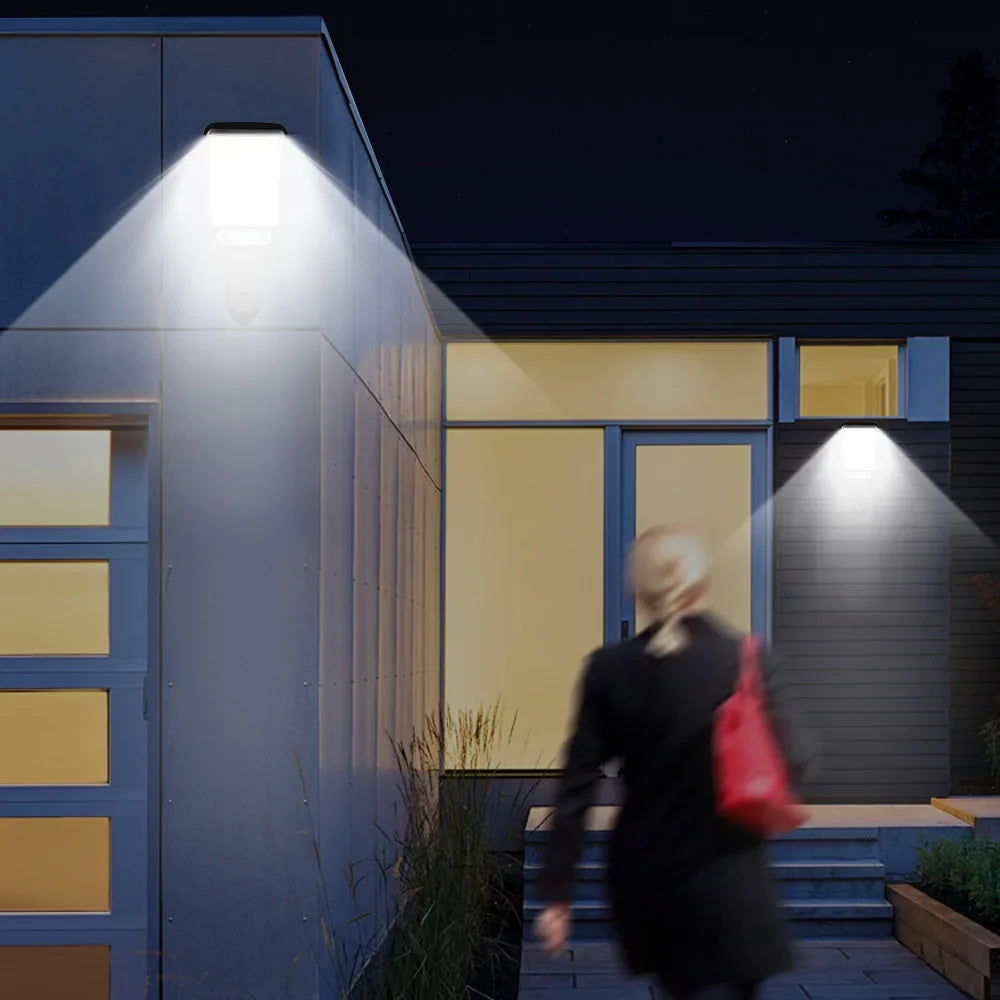 Solar LED Wall Light Outdoor — Motion Sensor, IP65 Waterproof, 3-Mode, 18650 Battery | Garden Street Security Lamp