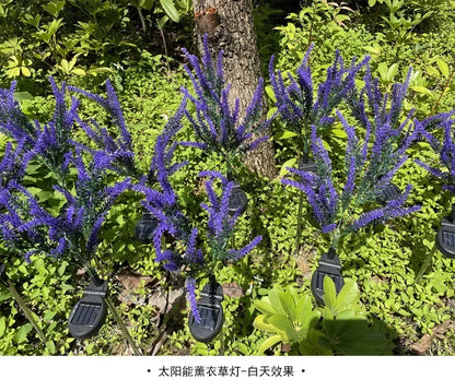 1PC Solar Lights Outdoor Decorative, Purple Lavender Flower Solar Garden Lamp for Yard, Patio, and Garden Decor