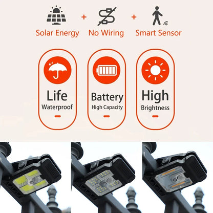 Solar Sensor Motion Light Clip on Lawn Lamp Outdoor Waterproof Work Light Camping Household Garden Lighting Courtyard Lamp