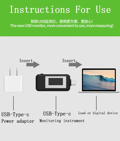 10-in-1 USB Digital Tester Voltmeter Ammeter for Power Bank & Charger