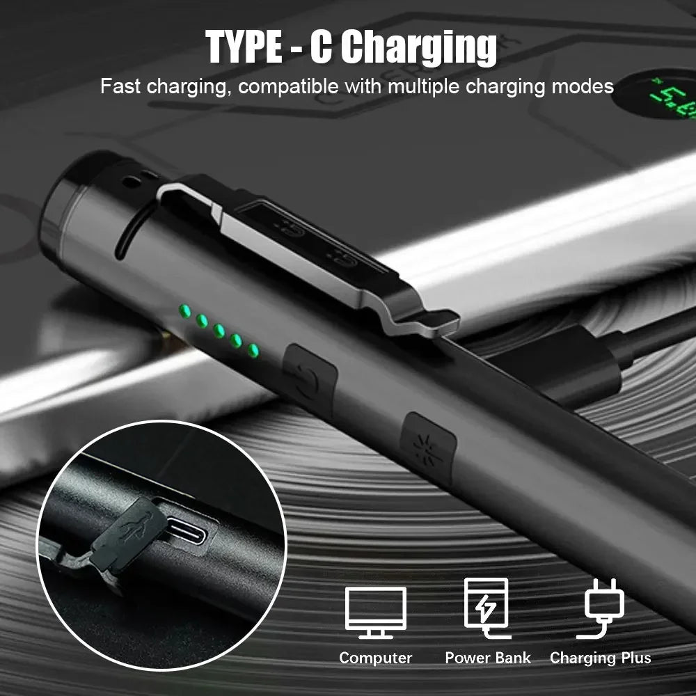 Portable UV LED Pen Light USB Rechargeable Work Lantern with Magnet