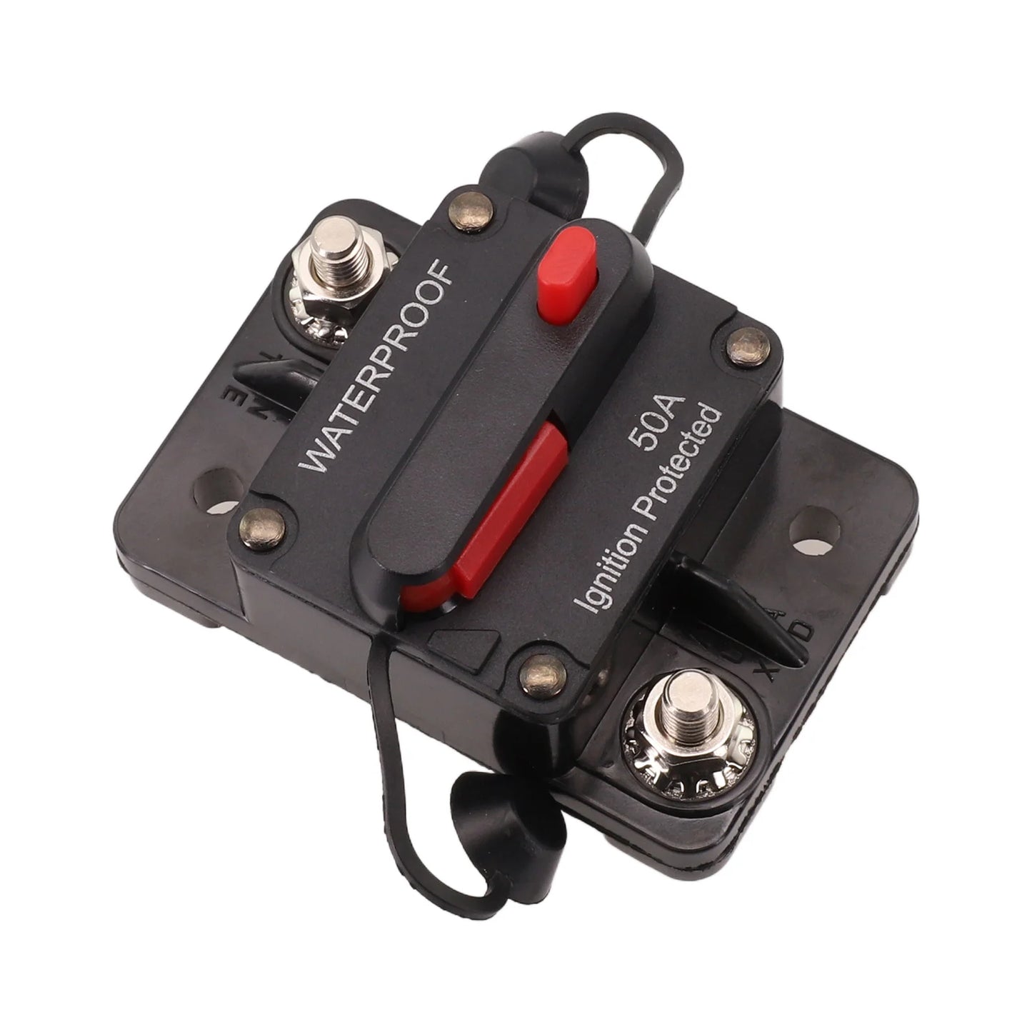 Color Black Manual Reset Fuse Sealed And Waterproof M6 Connection Studs Manual Reset Switch Protective Rubber Cap