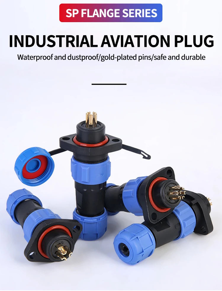 IP68 Waterproof Aviation Connector Panel Mount Male Female Plug Socket for Industrial Equipment 2–12 Pin Circular Connector