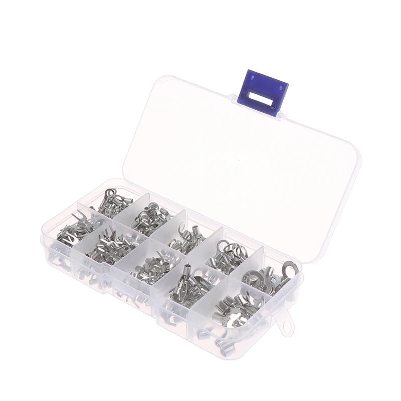 320PCS Non-Insulated Brass Terminals 10-in-1 Ring Fork U-Type Set