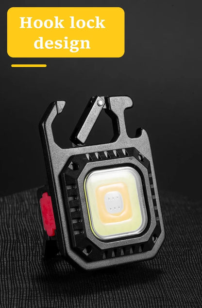 Mini Portable Led Flashlight USB Rechargeable Keychain Light Pocket Torch COB Work Lights Outdoor Camping Emergency Lamp Lantern