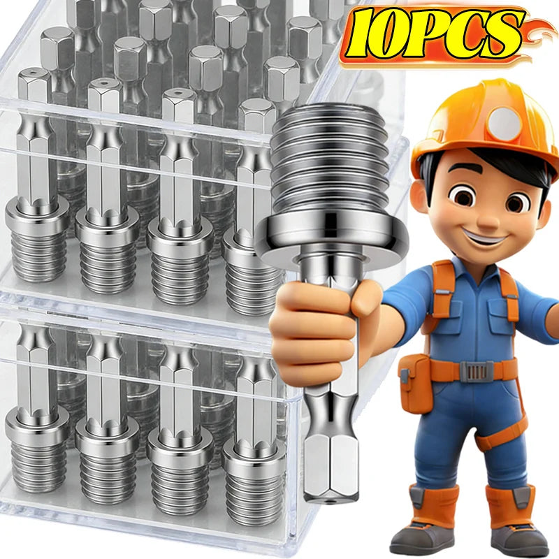 Drill Adapter M10/M14 Chuck Conversion Rod — Triangle / Round / Hex Shank for Grinder Polishing Discs