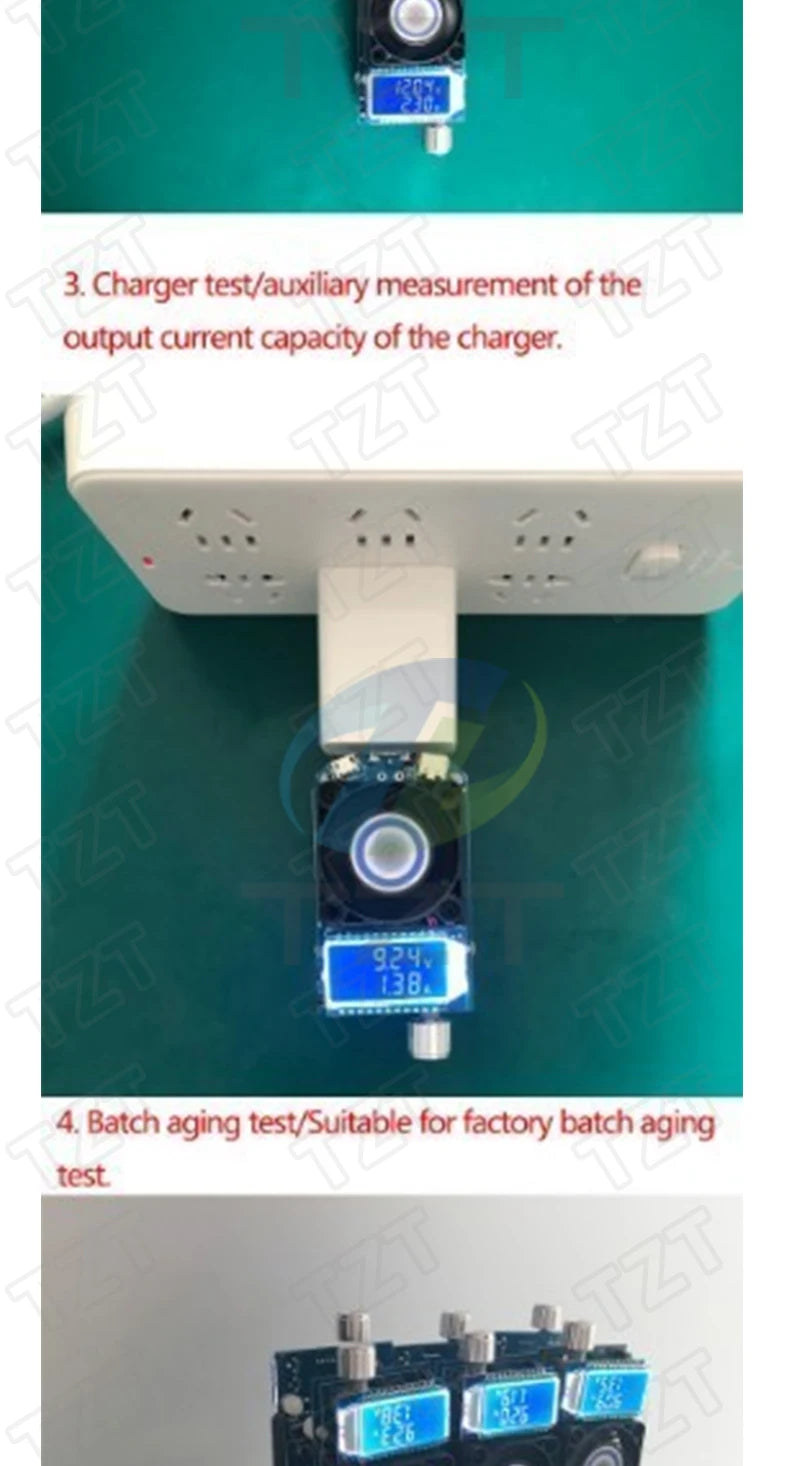 KZ35 Constant Current Electronic Load USB Type-C QC2.0 QC3.0 AFC FCP Trigger Battery Tester Discharge Capacity Meter