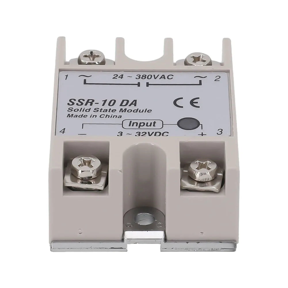Single Phase Solid State Relay SSR-10DA DC Controlled AC Single-phase Solid State Relay 10A DC-AC Relay 3-32V DC To 24-380V AC
