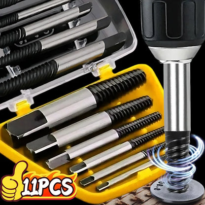 Screw Extractor Set 5/6/11PCS High Carbon Steel Damaged Screw Remover Broken Bolt Extractor Kit