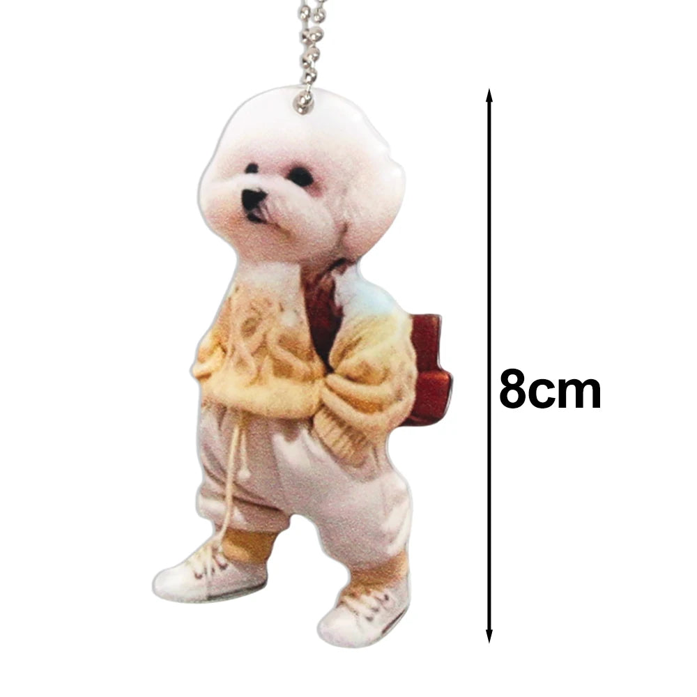 Cute Teddy Dog Car Hanging Ornament Keychain Pendant