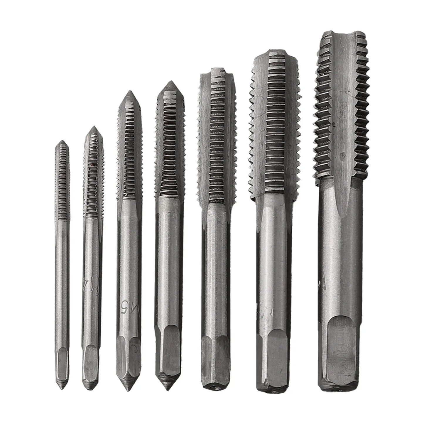 7Pcs For M3 Metric Thread Tap Drill Bits Set with HSS Straight Fluted Screw Taps for Stainless Steel and General Steel