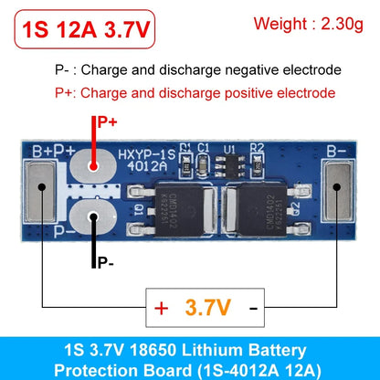 3PCS 1S LiFePO4 / Lithium Battery Protection Board BMS 12A–24A with Short Circuit and Overcharge Protection