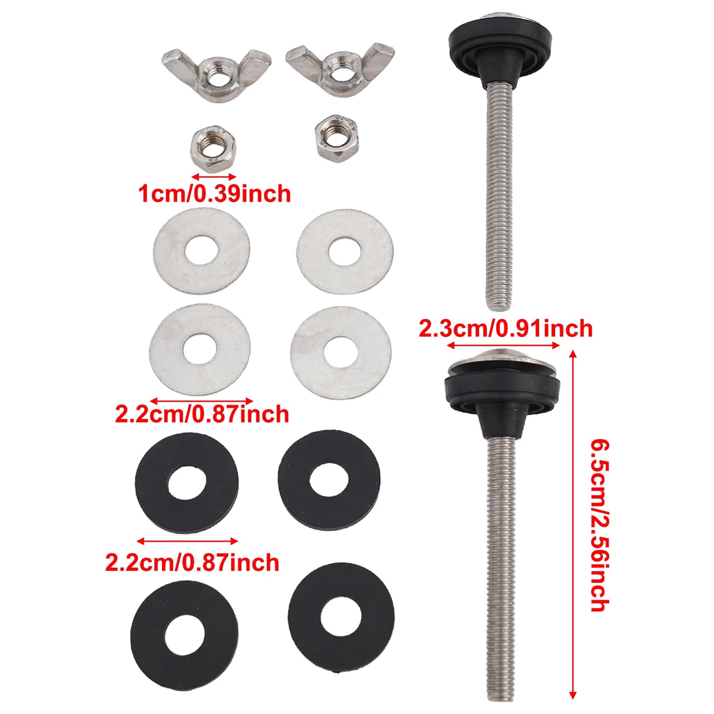 Bathroom Screws Bolts Stainless Steel Toilet Tank Bolt Reliable Support Split Washer 2pcs Bowl Bolt Kit Easy Installation