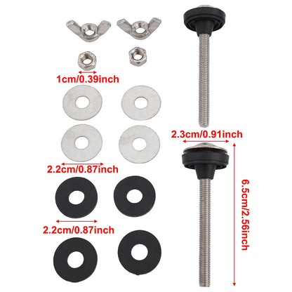 Bathroom Screws Bolts Stainless Steel Toilet Tank Bolt Reliable Support Split Washer 2pcs Bowl Bolt Kit Easy Installation