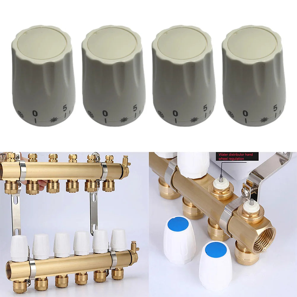 4pcs Heating Valve Temperature Control Valve Rotating Handwheel M30 * 1.5 Nderfloor Heating Manifold Handwheel Thermostatic