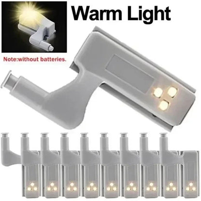 10/1Pcs Universal Inner Hinge LED Lamp Wireless Under Cabinet Sensor Night Lights Cupboard Closet Wardrobe Kitchen Bedroom Lamps