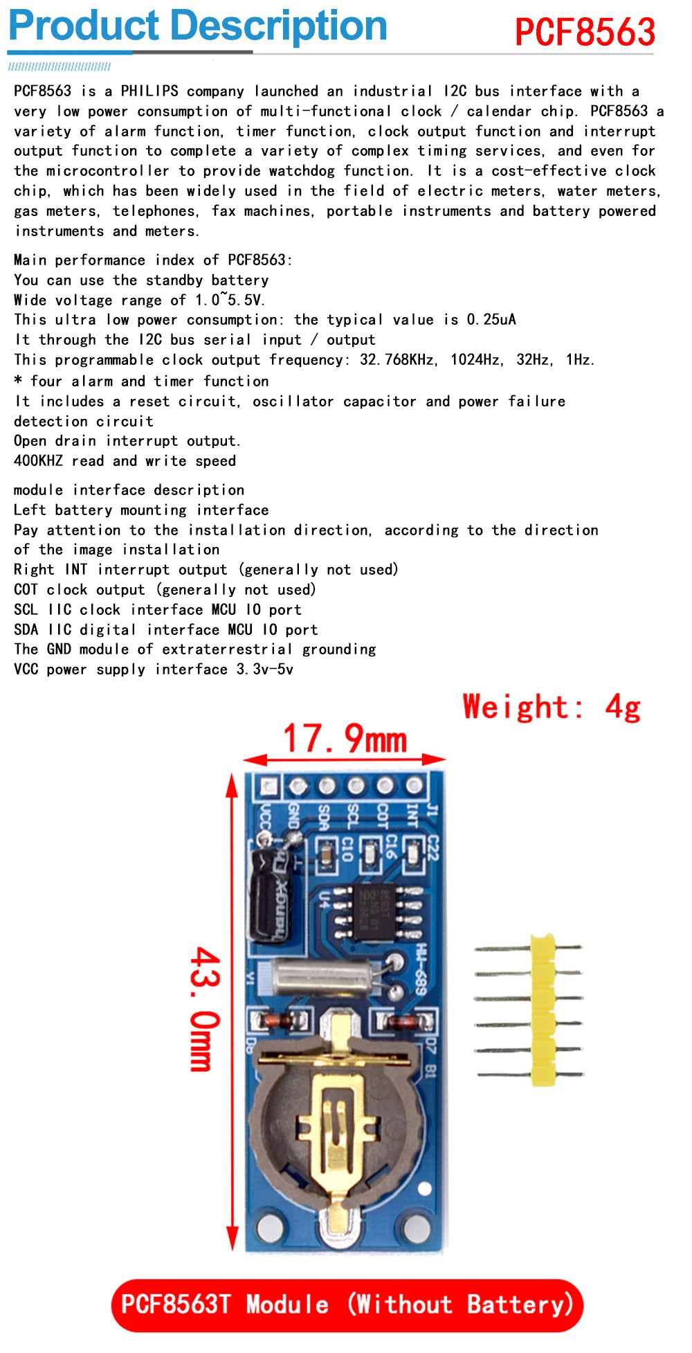 PCF8563 DS3231 DS1302 I2C Precision RTC Real-Time Clock Memory Module for Arduino