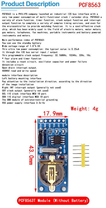 PCF8563 DS3231 DS1302 I2C Precision RTC Real-Time Clock Memory Module for Arduino