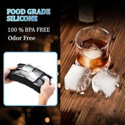 4/6/8Grids Silicone Food Ice Block Mold Reusable Easy-Release Square Shape Ice Molds DIY Household Kitchen Bar Accessories