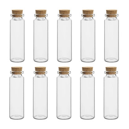 Mini Glass Bottles with Cork Stoppers — 5ml to 20ml Vials, 10pcs
