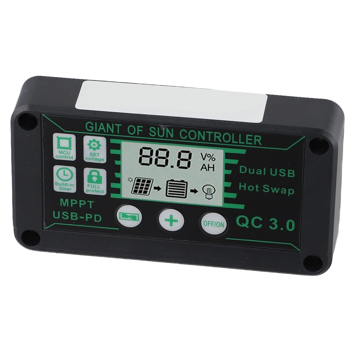 Digital Display Waterproof MPPT Solar Charge Controller Adjustable Current Options 10A 100A Efficient Energy Utilization