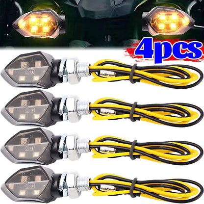 4/2pcs Mini Motorcycle Smoke Lens Turn Signal Light 5LED 12V Amber Blinker Lamp Motorcycle Universal Led Blinker Indicator Light