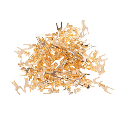 50pcs U-Shaped Brass Grounding Lug Fork Terminal Connector