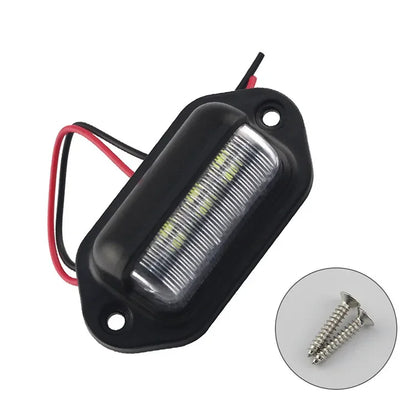 6 LED Car License Plate Light 12-24V Waterproof White Lamp